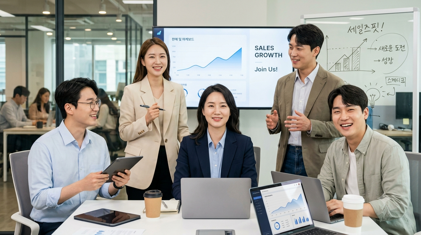 세일즈핏과 함께 일하는 팀의 모습